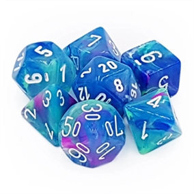 Festive Waterlily with White Dice Set - Rollespilsterninger - Chessex